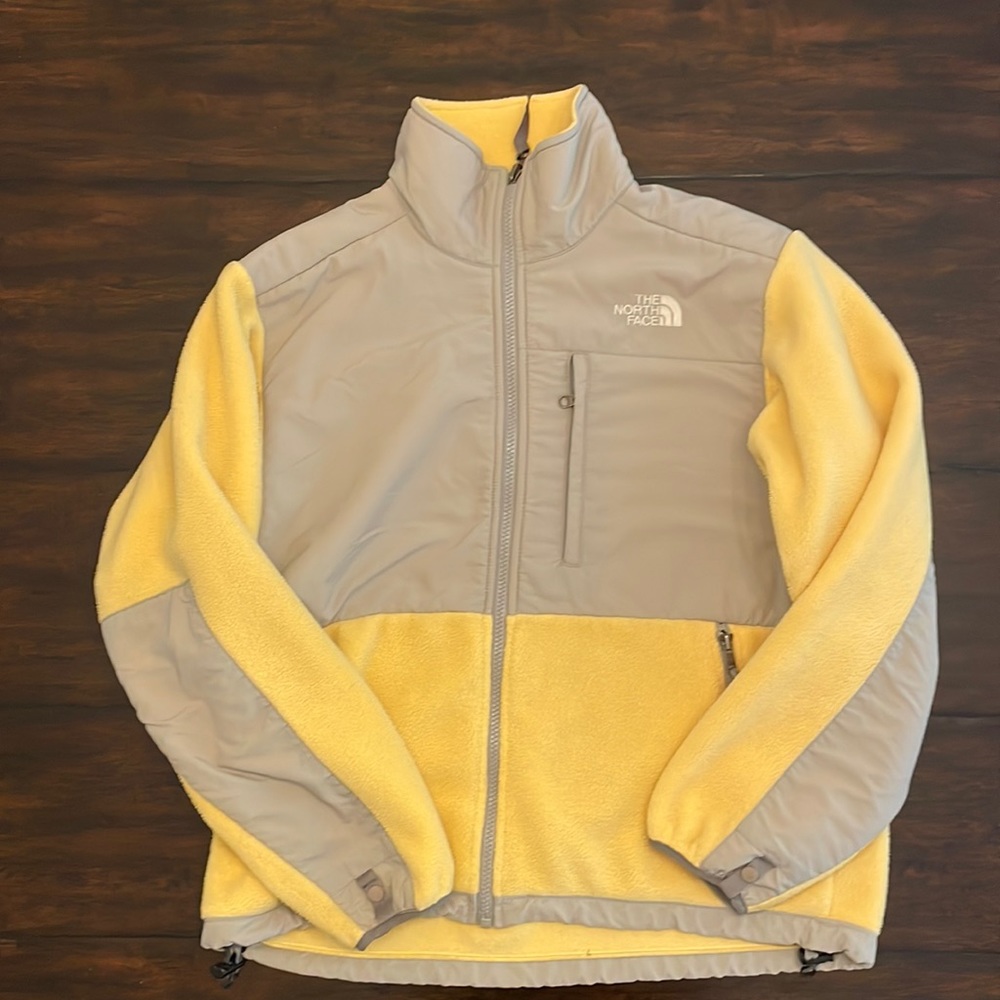 Yellow and Gray North Face Denali Fleece Size S